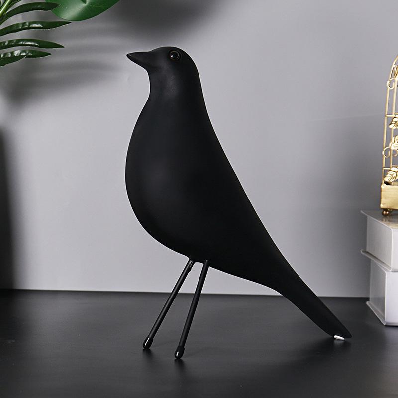 Eames Bird House Bird House Decoration, Office Desktop Resin Pigeon Decoration, Home Decoration Bird Sculpture Crafts.