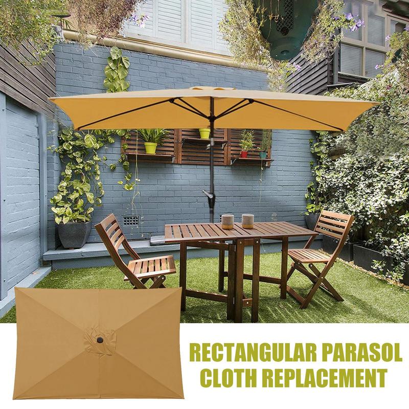 Patio Umbrella Surface Replacement Cloth Rainproof Sunshade Cloth Rectangular Umbrella Canopy Replacement Garden Accessories