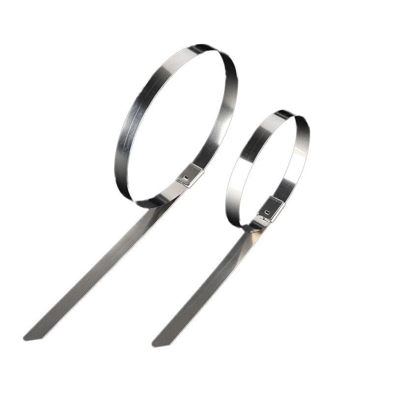 Marine Grade 304 Stainless Steel Cable Tie - Wear-Resistant, Metal, 4.6*8*12*100*300mm, White Steel.