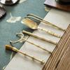 Pure Copper Tea Ceremony Six Gentlemen Set, Brass Kung Fu Tea Set Accessories Tea Clip, Teaspoon Pot Pen, Pure Copper Five-piece Set