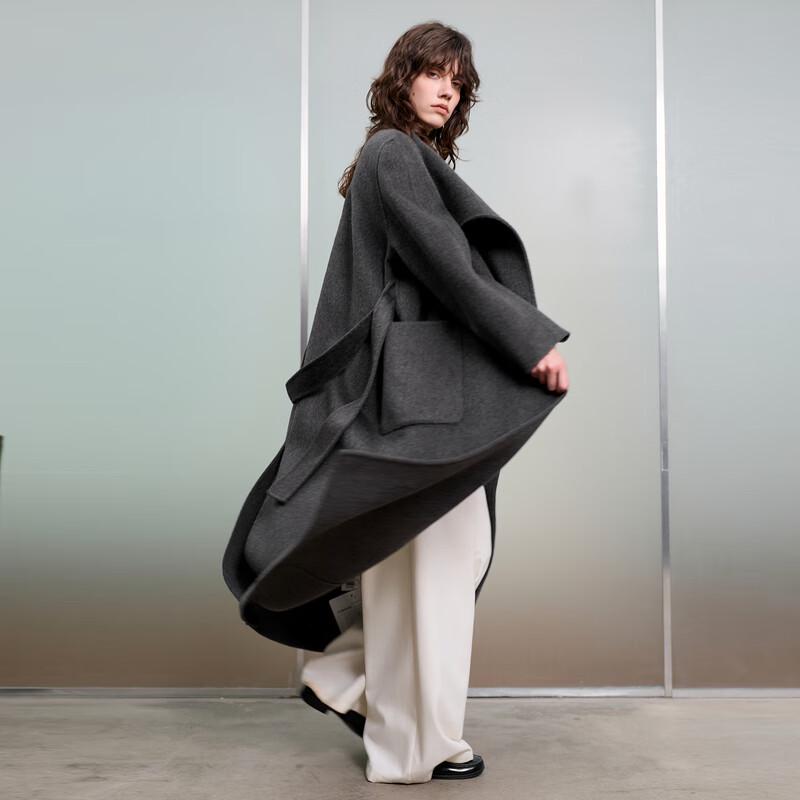 

Sancai 2025 Зимнее Длинное Двустороннее Шерстяное Пальто XL