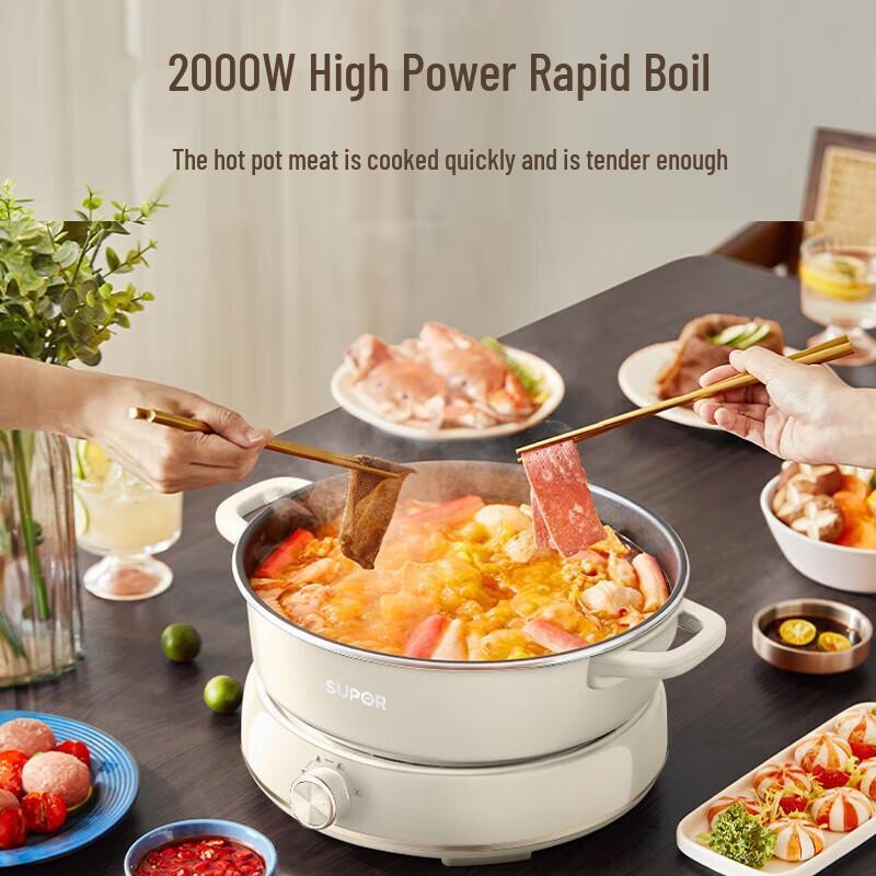 SUPOR 6L Multi-Function Non-Stick Electric Hot Pot CN plug (adapter included)