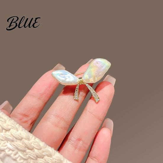 Oxidation Resistant Brooch Women Imitation Pearls Bow Shape Anti-Wear Lapel
