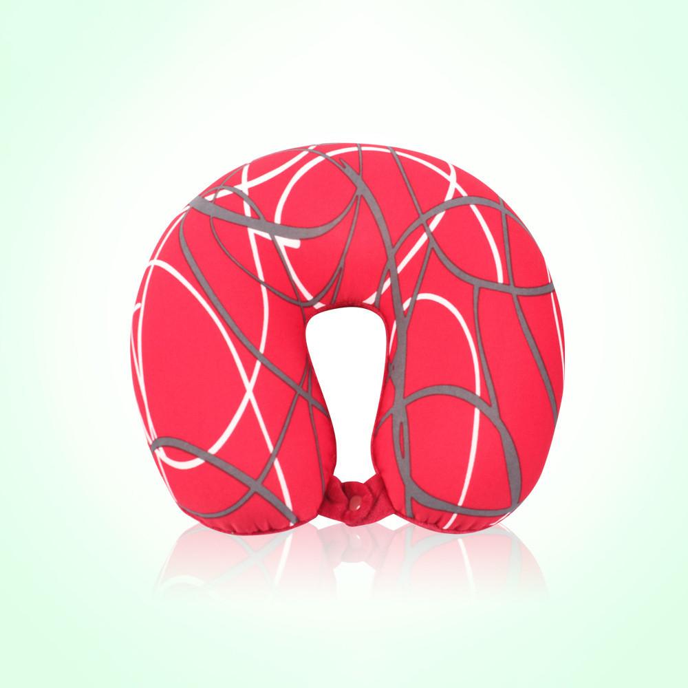 U Shape Travel Pillow With Printed Design For Adults Comfort And Support