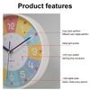 10inch Colorful Wall Clocks Silent Movement Teaching Clock For Classroom Playroom Nursery Bedrooms Kids Room
