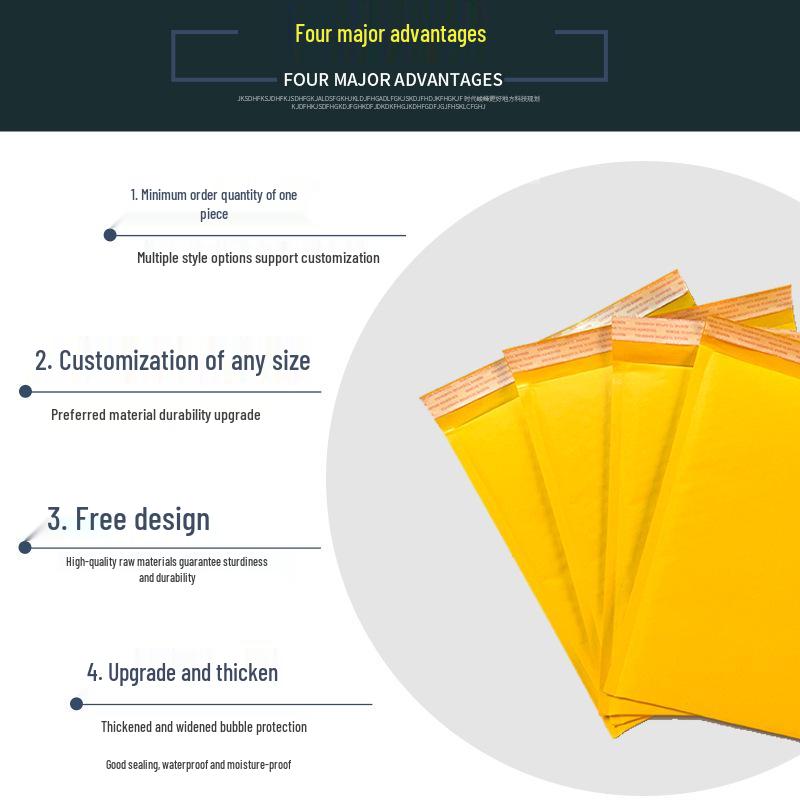 Yellow Kraft Bubble Mailers - Thick, Shockproof, Self-Adhesive Foam Envelopes for Secure Shipping