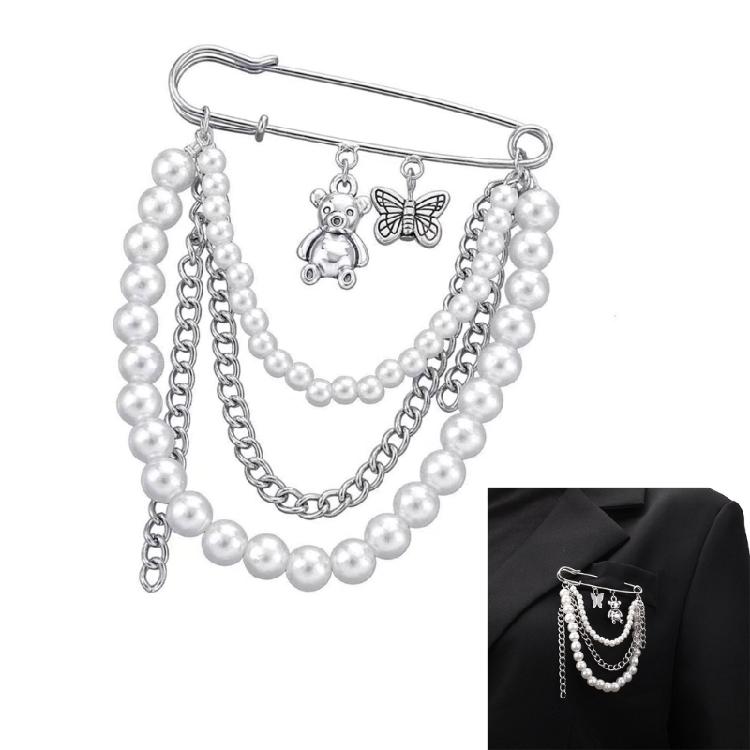 Elegant Pearls Brooch Fun Ornament for Backpacks Clothes Bags Hats Accessories Elegant Pin Crystal Rhinestones