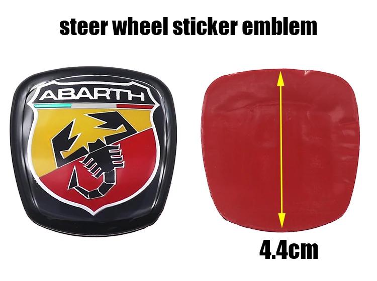 1pcs 3D 44mm Acrylic Steer Wheel Emblem Sticker Car Steering Wheel Sticker Car Interior Emblem Car Accessories For FIAT Abarth