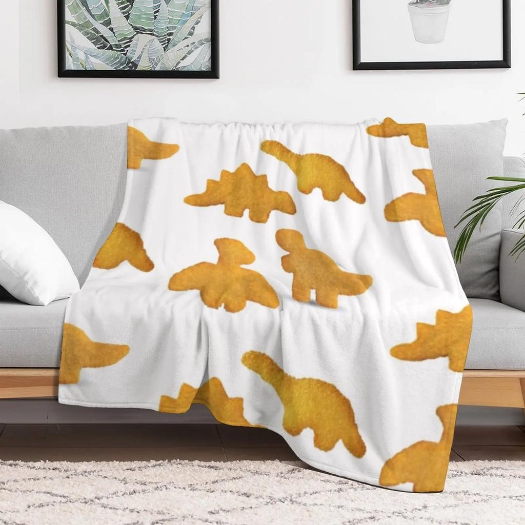 Dino nuggets Throw Blanket Warm Accent Blanket for Living Room Decoration