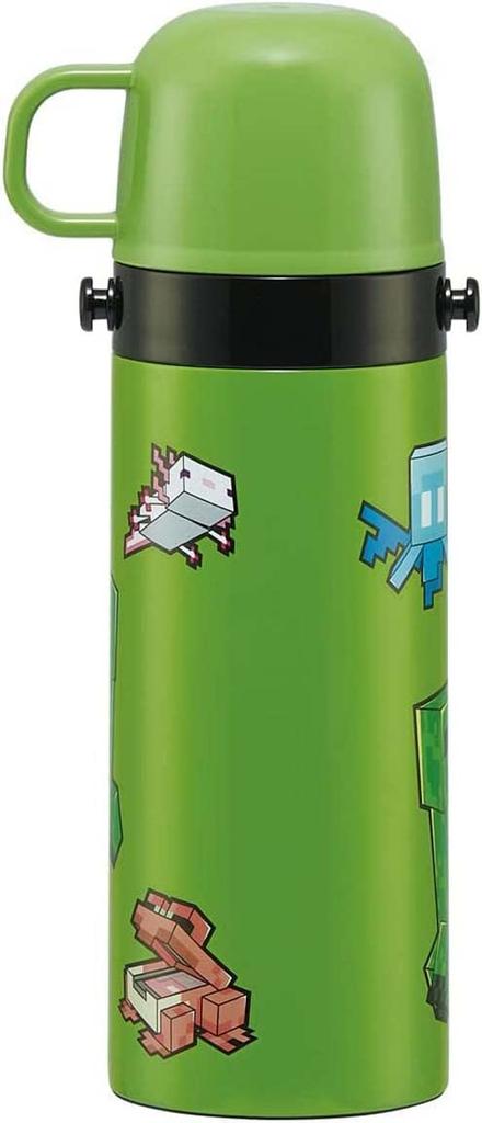 Skater Edelstahl-Wasserflasche, 470 ml, direkter Trinkbecher, 430 ml, Minecraft, leicht, für Jungen, Minecraft-Wasserflasche, Sportflasche, süß