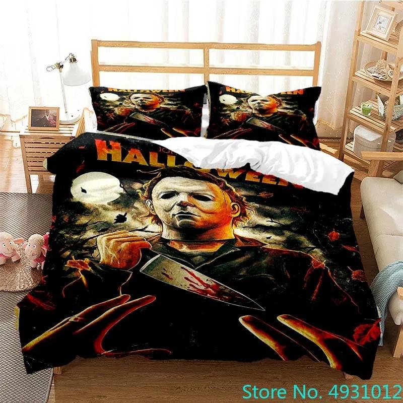 Halloween Michael Myers 3D Printed Bedding Set Duvet Cover Pillowcases Comforter Bedding Set Bedclothes Baby Kids Child Gift