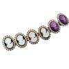 Vintage Western Style Versatile Cameo Oval 925 Silver Needle Earrings