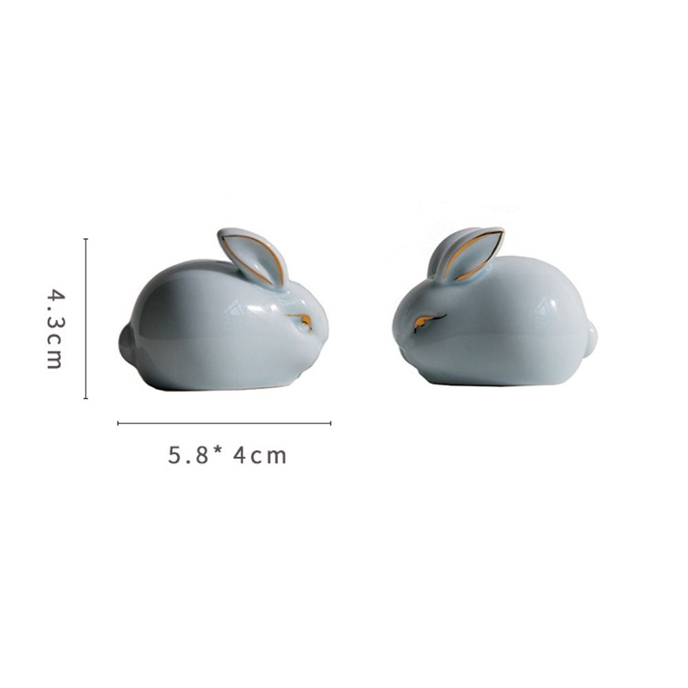Home Ceramic Bunny Chinese Tea Pet Lazy Kung Fu Tea Rabbit Ornament Tea Accessories
