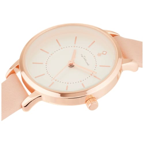Fieldwork Analog Simple Watch, Pink Gold with Leather Strap, JN001-2, Women's, Pink