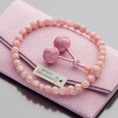 Buddhist Altar Buddhist Prayer Pink 8mm Silk Odamaki Bonten Prayer Beads Bag Suitable for All Kyoto Certificate Included [Takita Shop] Women's Beads,