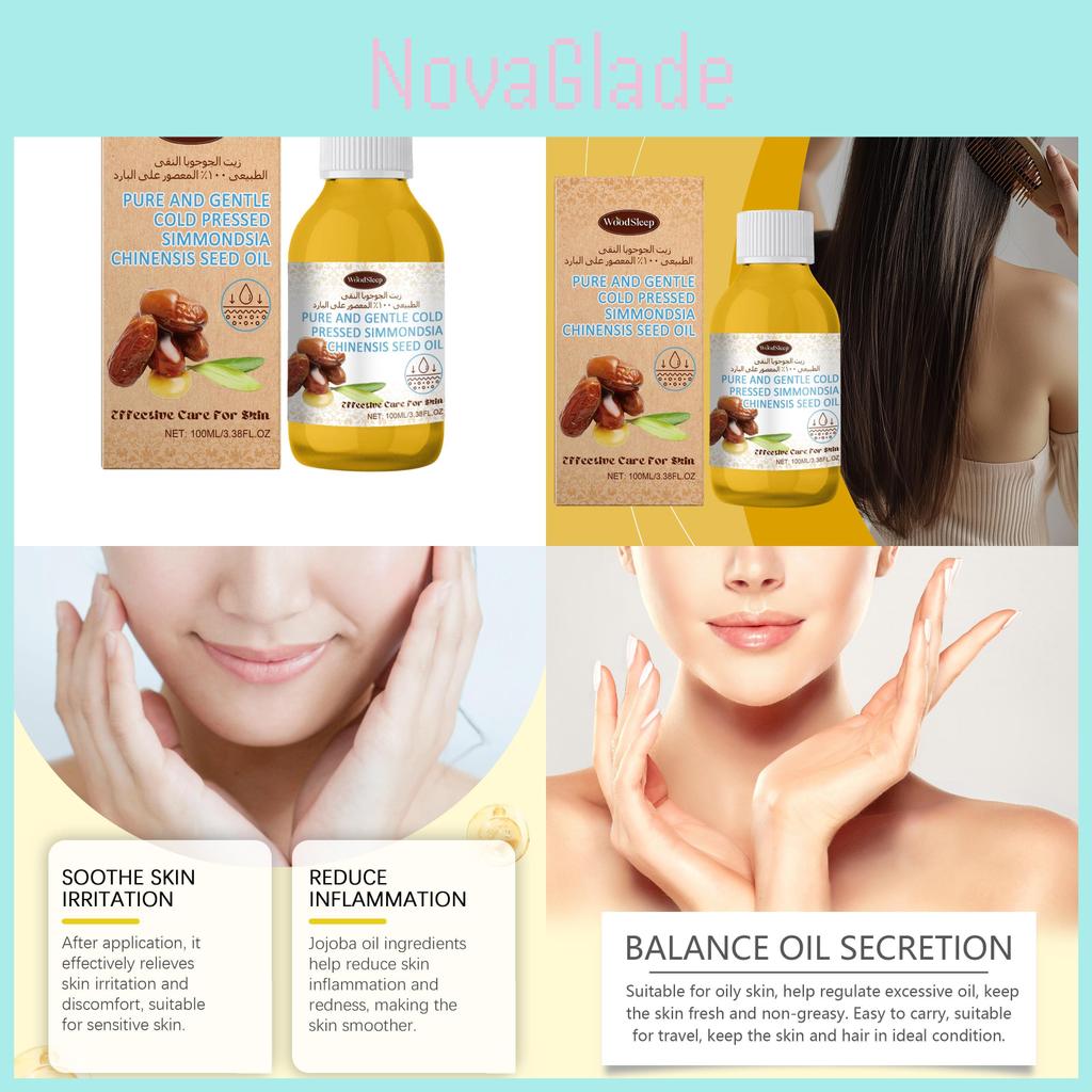 Woodsleep Multi-purpose Jojoba Oil Deep Hydration Moisturizing Body And Face Oil For Silky Radiance