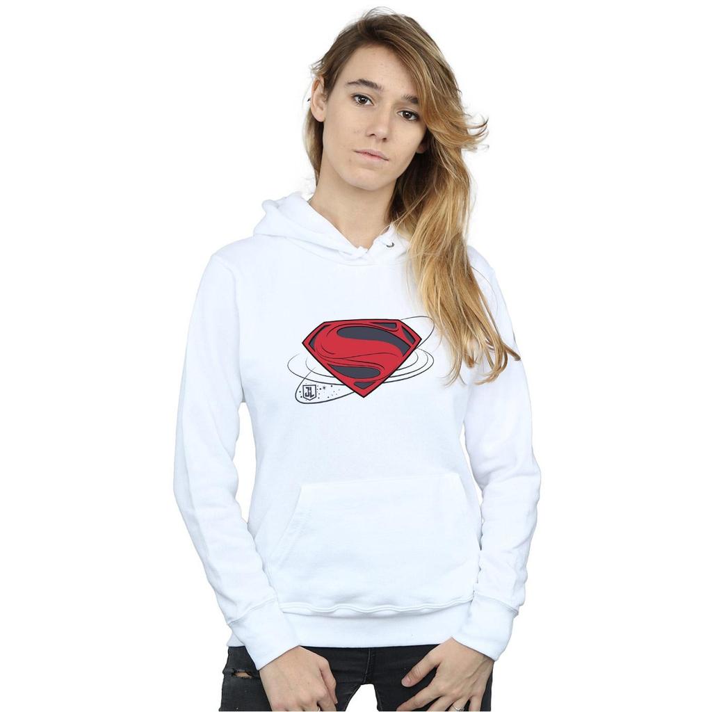 DC Comics Womens/Ladies Justice League Movie Superman Logo Hoodie