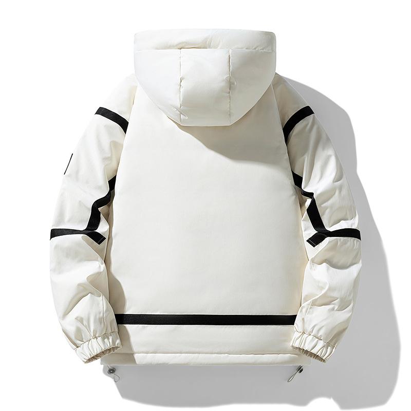 2025 winter men's new fashion down jacket loose casual outdoor windproof and warm cold-resistant hooded simple trendy cotton clothes