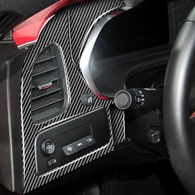 For Chevrolet Corvette C7 2014- 4PCS Real Carbon Fiber Driver Dashboard Air Vent Decor Trim Car Interior