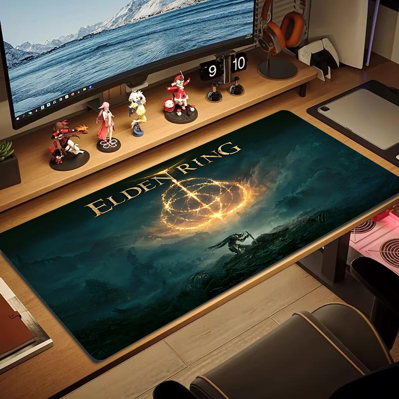 ELDEN RING Farbiges Mauspads Großes Gaming-Tischkissen Rutschfestes Laptop-Tablet Großes Mauspads XXL Matte Mini-PC Spielmatte Mit Verriegeltem Rand