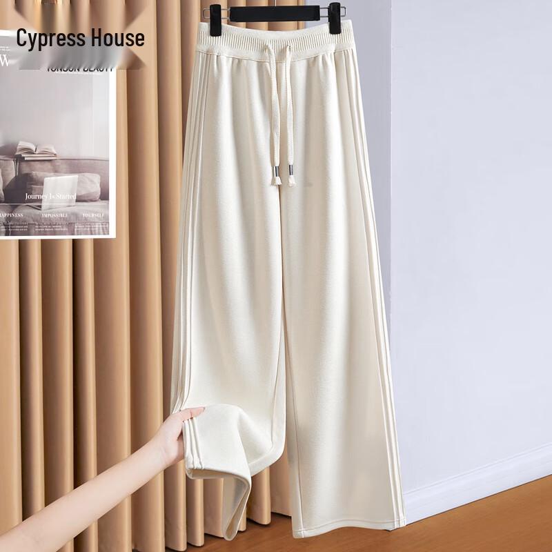 

Women s 2025 Autumn Wide-Leg Elastic Waist Casual Pants M