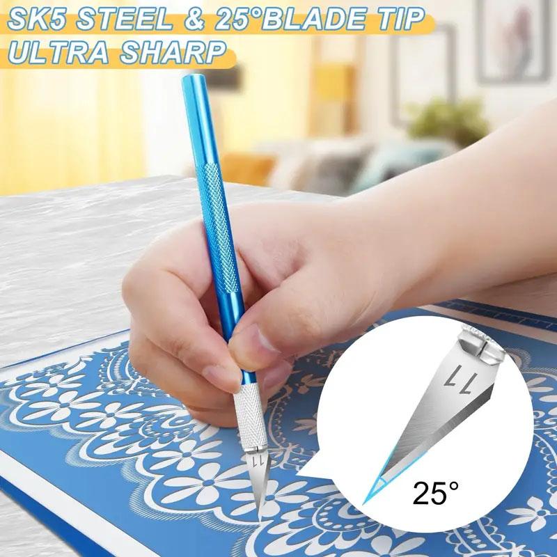 Gravur Exacto Messer Set Metall Obst Lebensmittel Hobby Skulptur Skalpell Schreibwaren Büro Griff Klinge 11 Carving Handwerk Kunst DIY Werkzeug