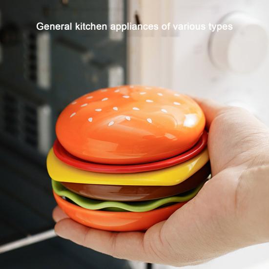6 in 1 Burger Ceramic Mini Plate Set Creative Hamburger Styling Meal