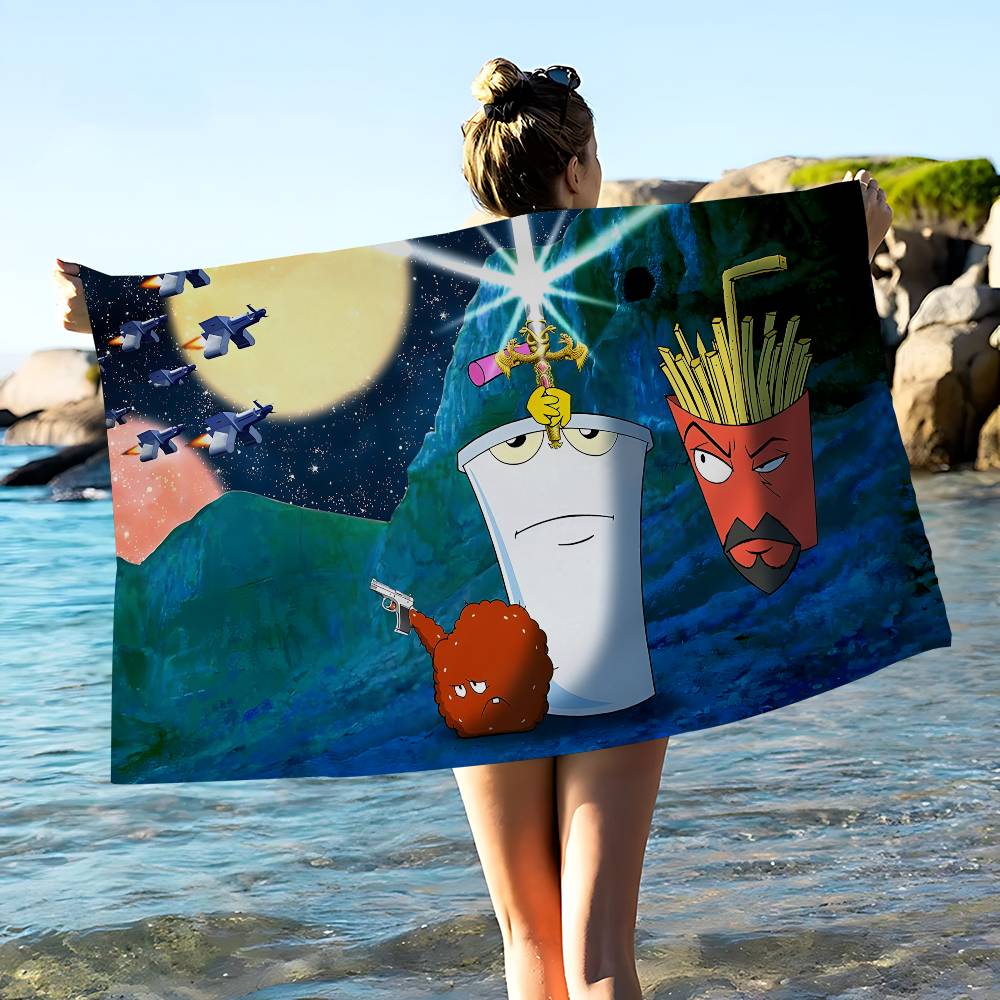 Cartoon A- AquaS Teen Hunger Force Große Mikrofaser Strandtücher Schnelltrocknendes Handtuch Sandstrandtücher Handtuch für Pool Reisen Schwimmen