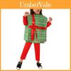 Fantasia de Natal Para Crianças Cosplay Caixa de Presente Doce Roupas de Fantasia Para Festivais Escolares e Apresentações de Palco Personagens Estilo Europeu e Americano)