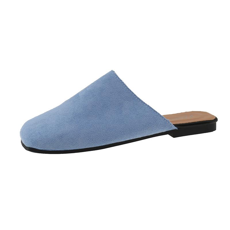 2025 Spring and Summer New Fashion Simple Korean Version of Baotou Half Slippers Women Wear A Lazy Slip-on Flat Muller Slippers