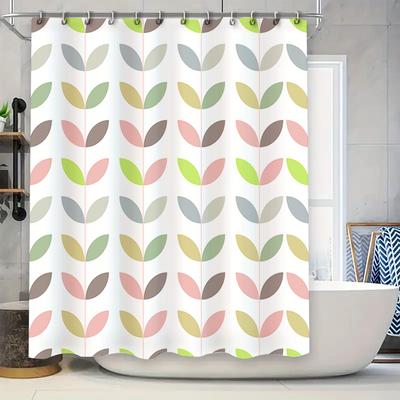 Modern Leaves Pattern Shower Curtain Water-Resistant Fabric Perfect Bathroom Decoration for Home Decorations 72 Inches X 84 Inch