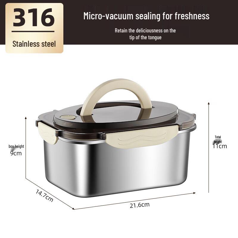 ZISIZ 316 Stainless Steel Portable Vacuum Food Container