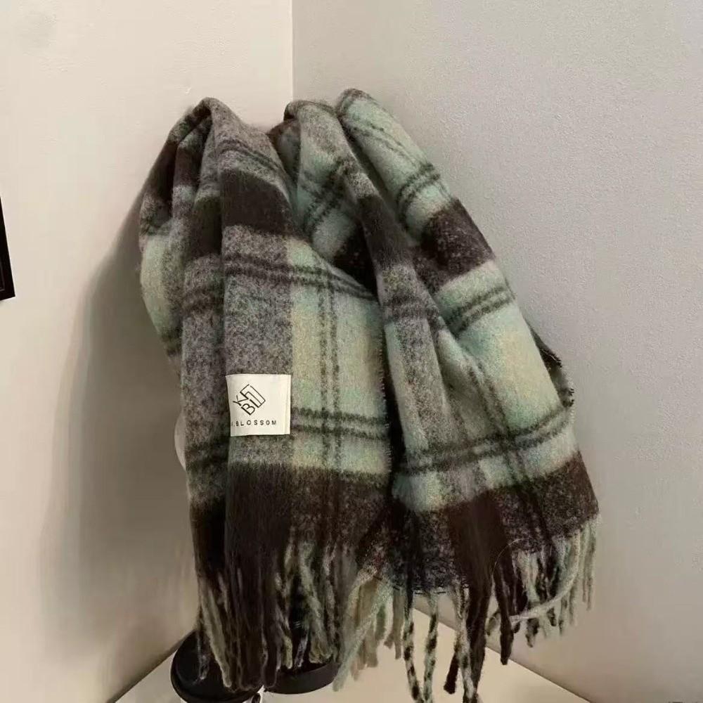 Long Tassel Winter Scarf Thicken Striped Wraps Fashion Large Shawl Women