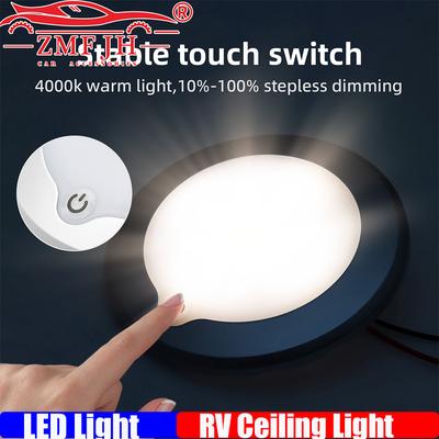 12V Ceiling Light Indoor Dimmable LED Light Ultra-thin 3W RV Ceiled Dome Lamp Adjustable Brightness Switch Boat Yacht Spotlight