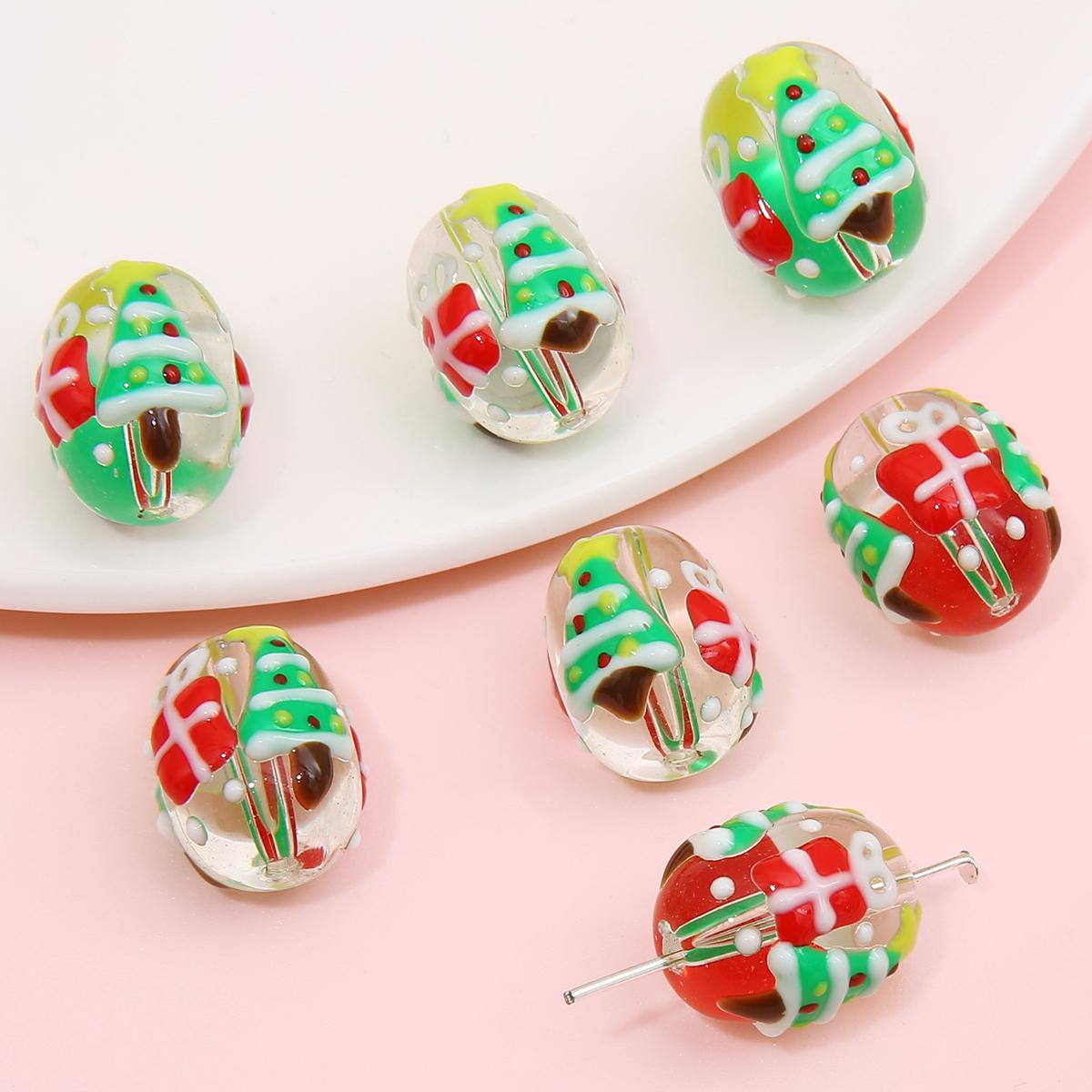 

1 шт./уп. Скляні намистини ручної роботи Лемпворк Шарм Різдвяні прикраси Намиста для різдвяних ювелірних виробів Виготовлення подарунків 14x16mm 1pc/bag