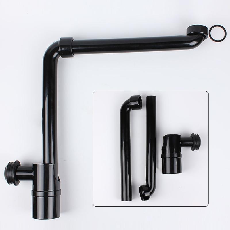 Adjustable Sink Drain Trap 1-1/4Inch Space Saving Sink Waste Trap Bathroom Drain Pipe Rotating Sink Waste Trap