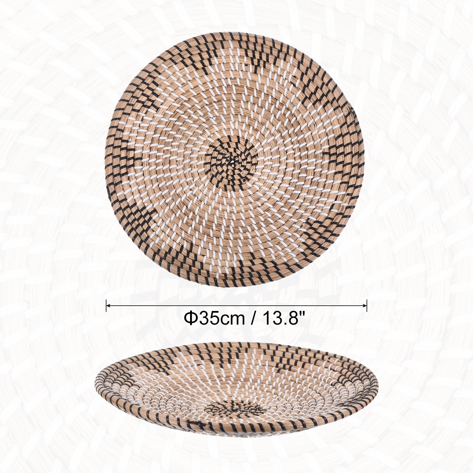 

35 см подвесная плетеная настенная корзина из натурального ротанга настенная корзина декоративная бохо фермерский деревенский декоративный стол для гостиной светло-серый