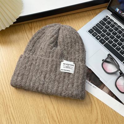 В'язана шапка Універсальна Осінньо-зимова Вільна Шапка-біні Великий Обхват Голови Холодна Шапка Товста Тепла Захист Вух В'язана Шапка