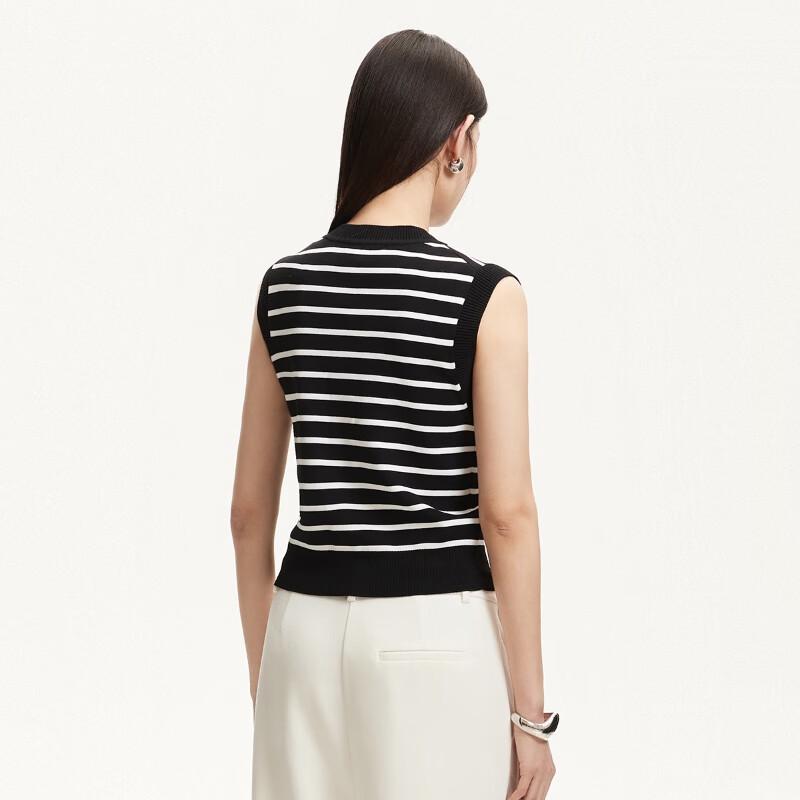 Veromoda Women's Sleeveless Striped Knit Cardigan