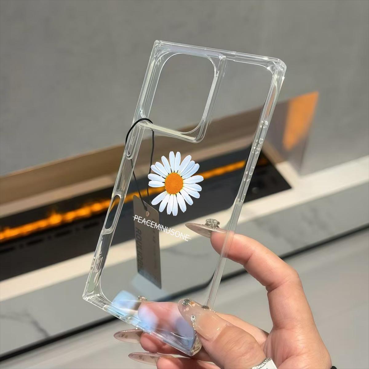 

Прозрачный квадратный чехол-накладка для iPhone 16 ProMax 14 Pro Max 11 12 15 Plus 13 Защита от кислорода, чехол с узором хризантемы iphone 11 ProMax