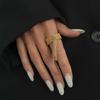 Party Outfit Ring with Flowing Drop Detail, Bead Chain Statement Design and Open Metal Tone Fit for Streetwear