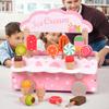 Wooden Ice Cream Cart Playhouse Kitchen Toy for Kids 3-6 Years - Perfect Birthday Gift for Girls