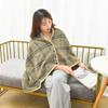 Flannel Blanket Snap Blanket Office Shawl Blanket Sofa Blanket Quilt Plaid Shawl Thickened Cape