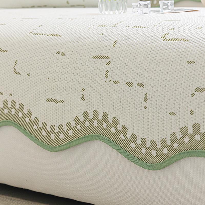 Summer Mat, Summer Fixed Non-Slip Seat Cushion, One-Piece Special-Shaped Sofa Cover, Straight Row Ice Silk Sofa Cushion