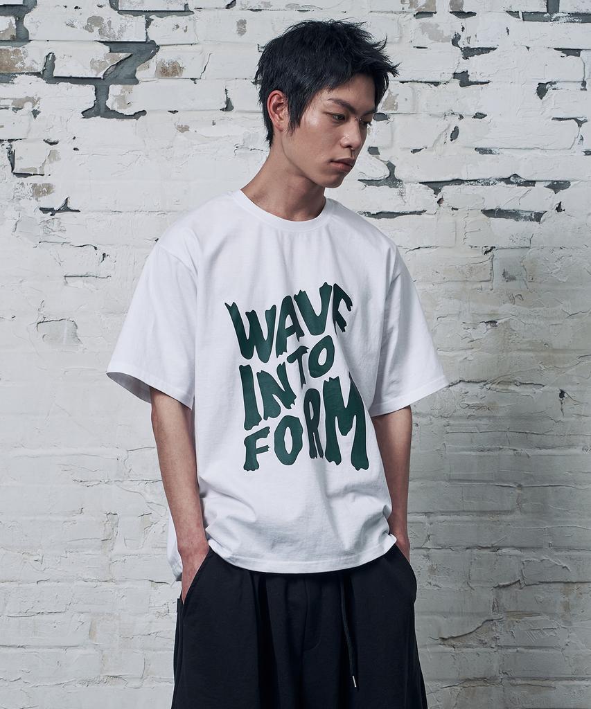 Peideu [Set] Pd Industry Waveform Short Sleeve T-Shirt 2-Piece Package