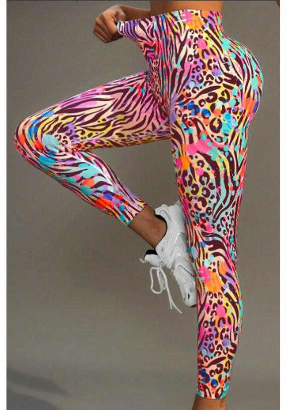 Women s High-Waist Peach Print Yoga Pants - Hip-Lifting Fitness & Running Leggings Small