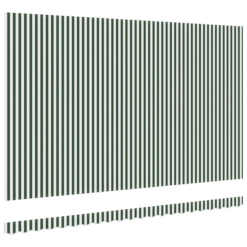 Replacement Canopy Fabric Green and White 5 X 3.5 M Polyester