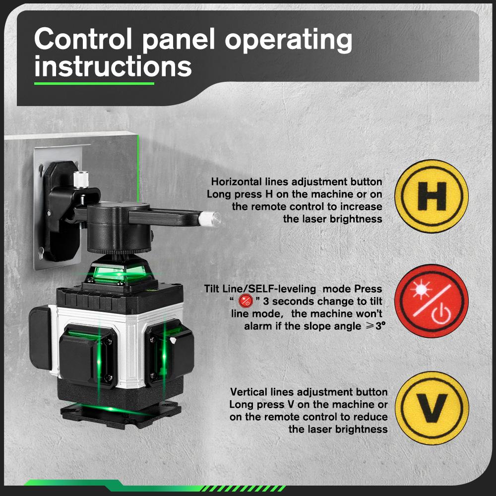 HGLINE 4D 16 Lines Green Line Laser Level With 1.2m Tripod APP Remote Control Horizontal Vertical Measuring Laser Instrument