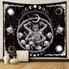 Boho Black Skeleton Tapestry Gothic Wall Rug Mysterious Wall Hanging Blanket  Home Decoration
