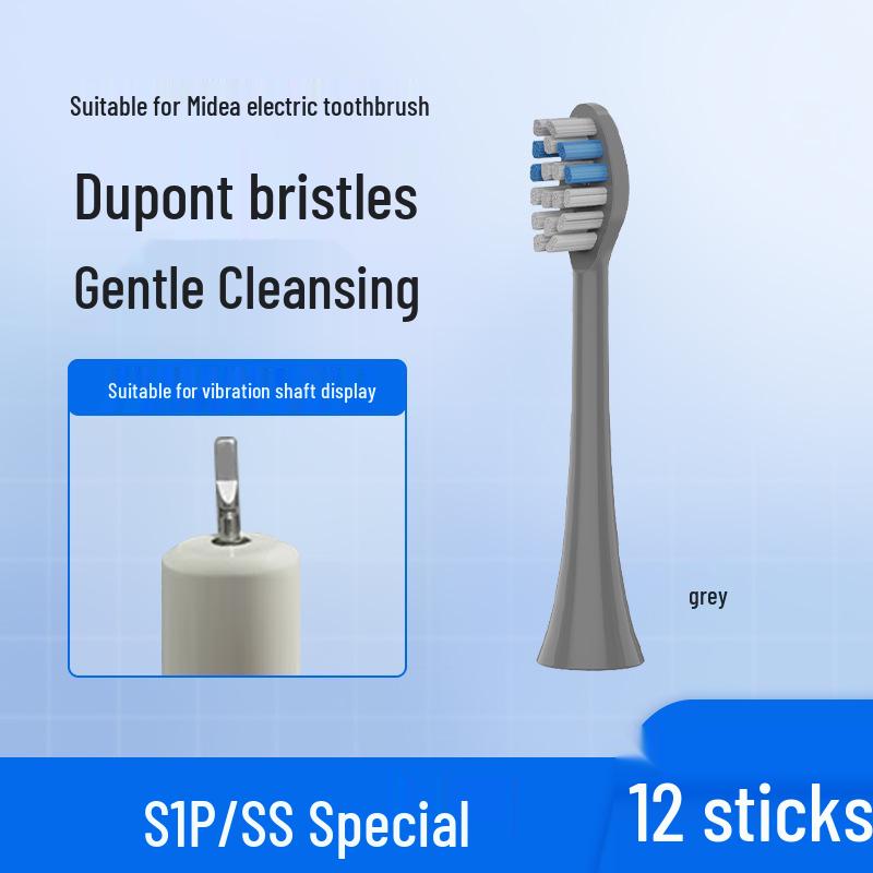 Replacement Soft Bristle Brush Head for Midea S1PX/S5/S1P/SS Electric Toothbrush (MC-AJ0101/02)